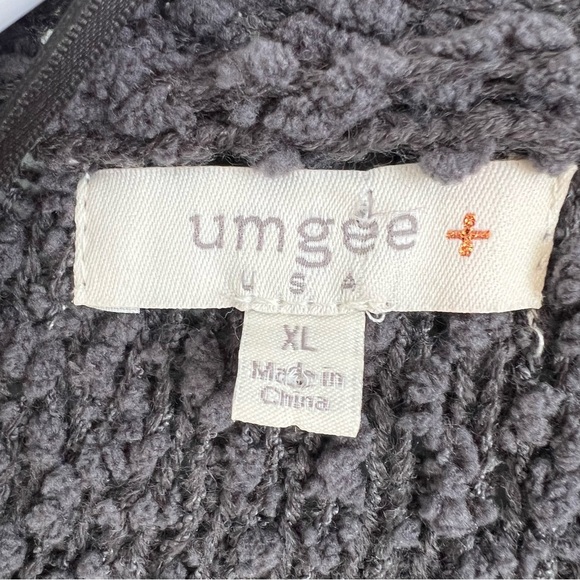 Umgee Womens Open Front Cardigan Gray Sz XL Popcorn Dolman Sleeve Pocket Boho - Picture 10 of 11